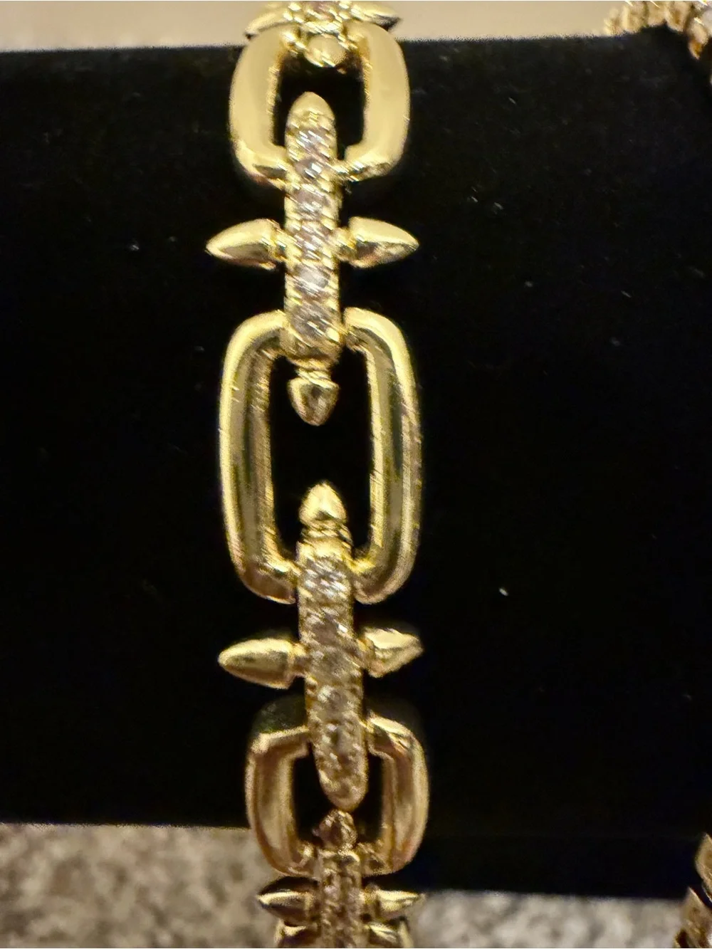 Gold Plated Tennis & Chain Bracelet Stack Set CZ 7”